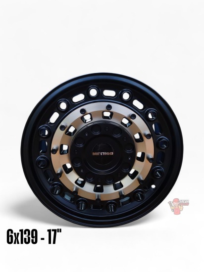 LLANTA NEGRO/DORADO METHOD 6X139 ARO 17  (COD XH369)