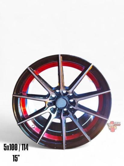 LLANTA BORDE ROJO 5X100/114 ARO 15  (COD WH1675)