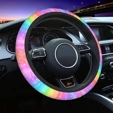 CUBRE VOLANTE CON BRILLO ARCOIRIS