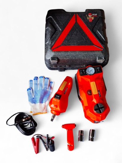 KIT GATO ELECTRICO CON INFLADOR + LLAVE DE IMPACTO