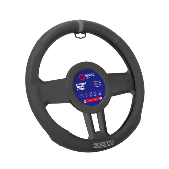 CUBRE VOLANTE SPARCO NEGRO CON GRIS SPS136GR