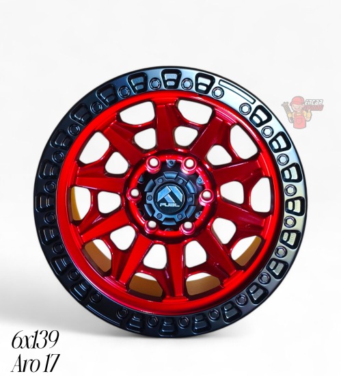 LLANTA FUEL ROJO/BORDE NEGRO 6X139 ARO 17 (COD R1038) IMPOR