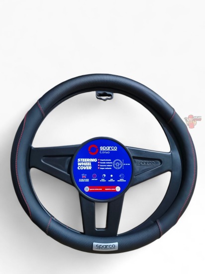 CUBRE VOLANTE SPARCO SPC1113BK COSTURA ROJO