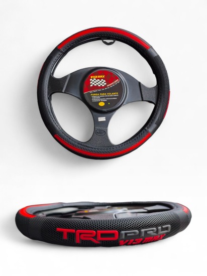 CUBRE VOLANTE NEGRO CON ROJO TRD V13 MAX