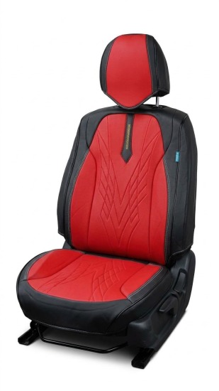 CUBRE ASIENTO NEGRO CON ROJO ( KH103)