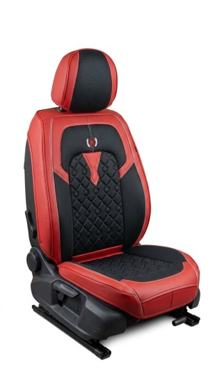 CUBRE ASIENTO ROJO CON NEGRO ( KH155R/B)